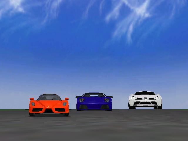 Ferrari Enzo, Lamborghini LP640, Mercedes SLR