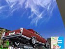 red Cadillac Fleetwood Brougham from below