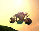 A crazy monster truck is jumping around SF!