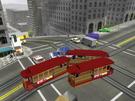It happened by accident, when I drove with my Peterbilt: One tram was on the left side and the other one on the right side of the road. I've crashed them, they derailed and I've moved them to a good position, like you see in my screen. Guess, where the th