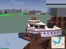 Just weird; a boat inside other, being both in a hole in middle water O.o